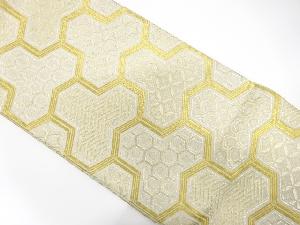 アンティーク　毘沙門亀甲に古典柄模様織出し全通袋帯（材料）